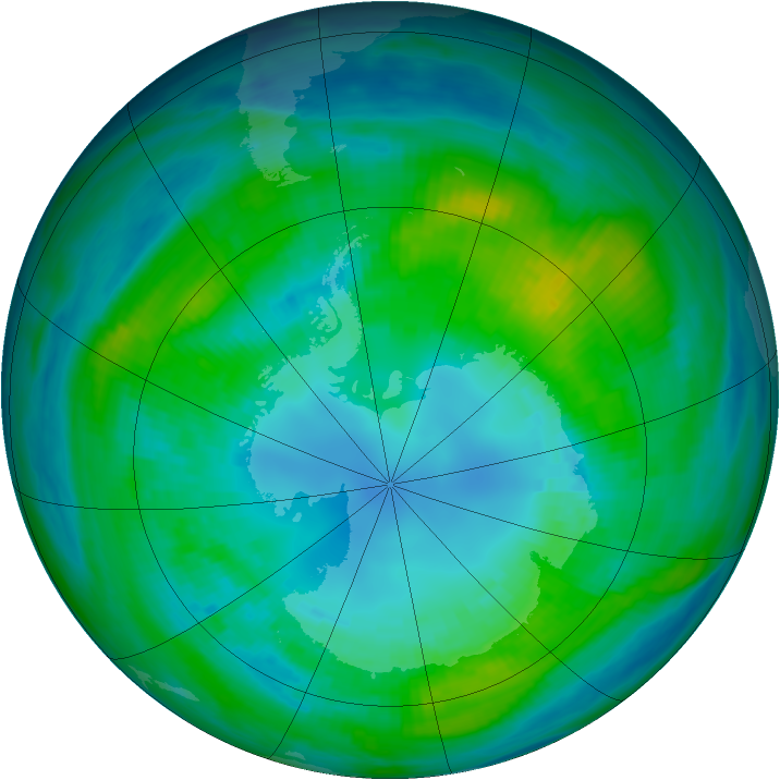 Antarctic ozone map for 16 April 1979